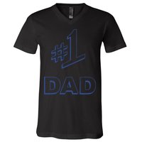 #1 Dad Number One Logo V-Neck T-Shirt