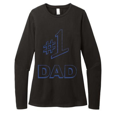 #1 Dad Number One Logo Womens CVC Long Sleeve Shirt