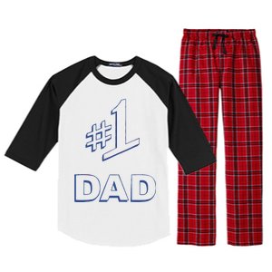 #1 Dad Number One Logo Raglan Sleeve Pajama Set