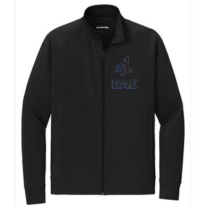 #1 Dad Number One Logo Stretch Full-Zip Cadet Jacket