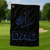 #1 Dad Number One Logo Golf Towel
