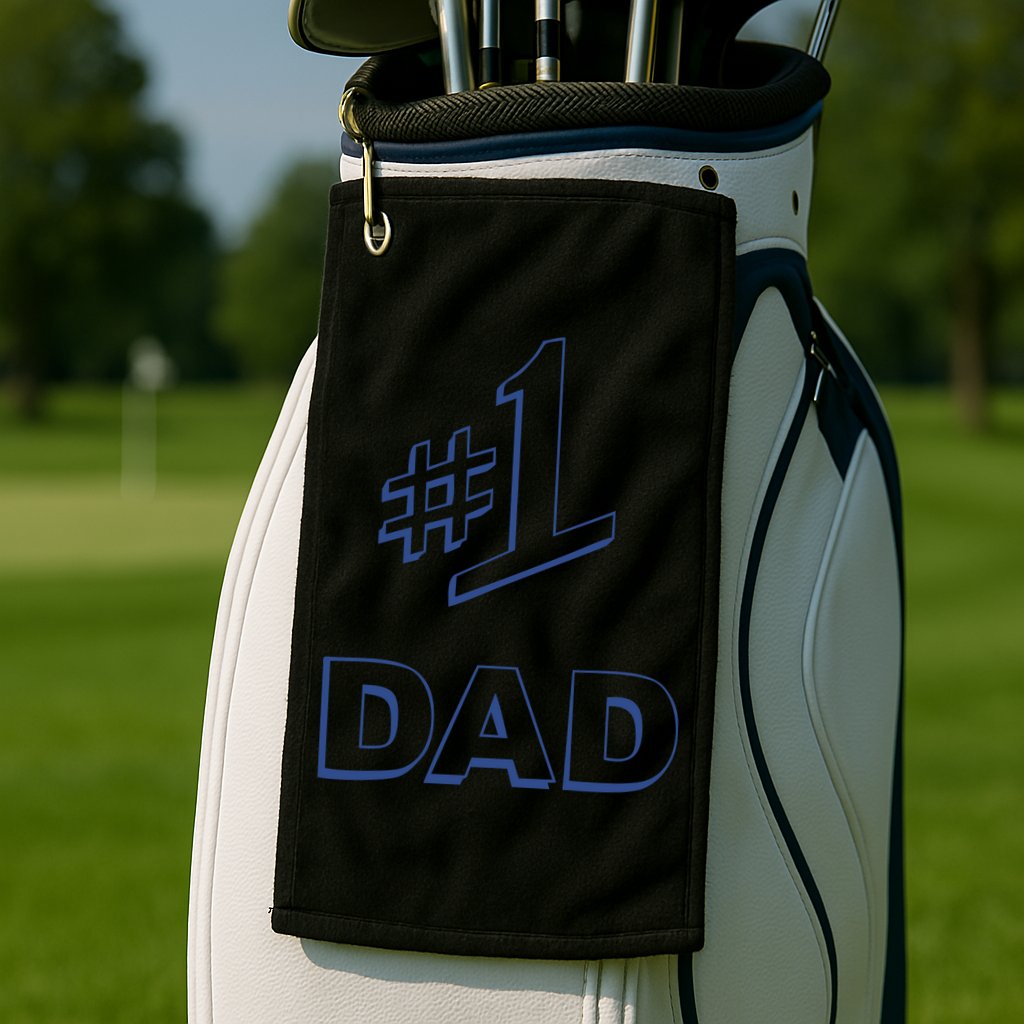 #1 Dad Number One Logo Golf Towel