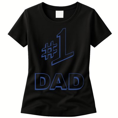#1 Dad Number One Logo Womens T-Shirt