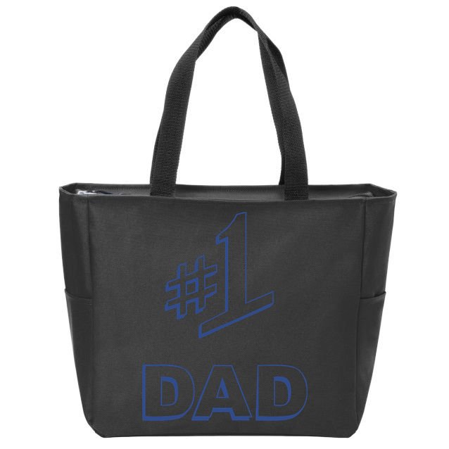 #1 Dad Number One Logo Zip Tote Bag