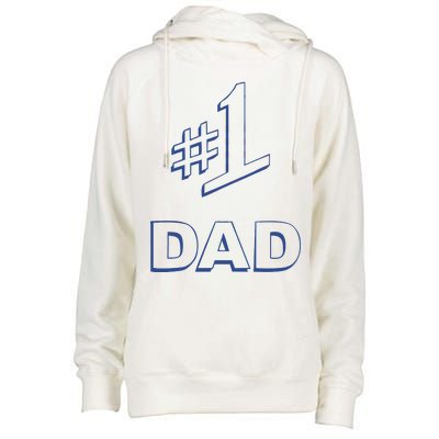 #1 Dad Number One Logo Womens Funnel Neck Pullover Hood