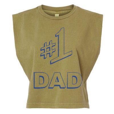 #1 Dad Number One Logo Garment-Dyed Women's Muscle Tee