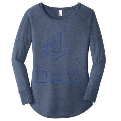 #1 Dad Number One Logo Women's Perfect Tri Tunic Long Sleeve Shirt