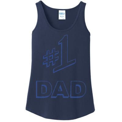 #1 Dad Number One Logo Ladies Essential Tank