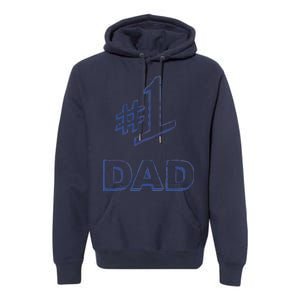 #1 Dad Number One Logo Premium Hoodie