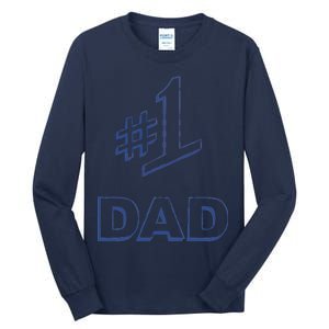 #1 Dad Number One Logo Tall Long Sleeve T-Shirt