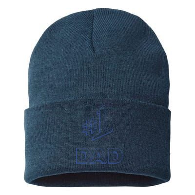 #1 Dad Number One Logo Sustainable Knit Beanie