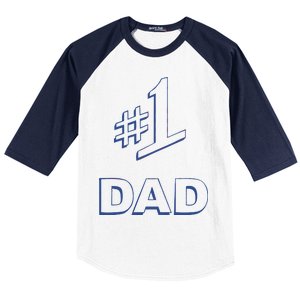 #1 Dad Number One Logo Baseball Sleeve Shirt