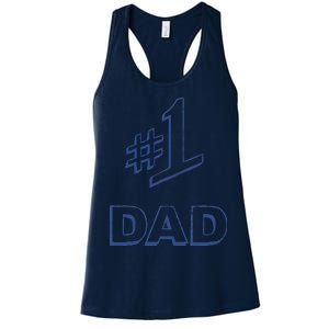 #1 Dad Number One Logo Women's Racerback Tank