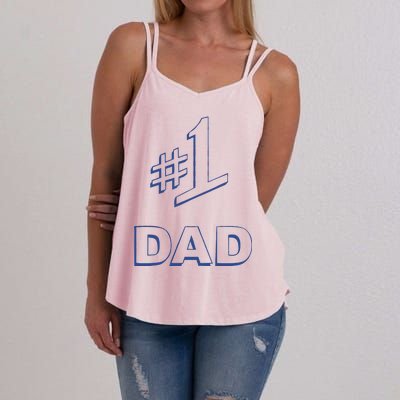 #1 Dad Number One Logo Women's Strappy Tank