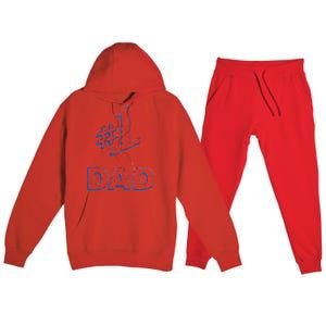 #1 Dad Number One Logo Premium Hooded Sweatsuit Set