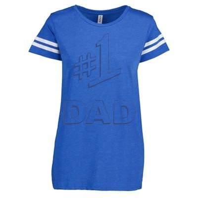 #1 Dad Number One Logo Enza Ladies Jersey Football T-Shirt