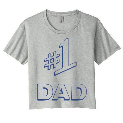 #1 Dad Number One Logo Women's Crop Top Tee