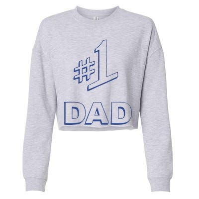 #1 Dad Number One Logo Cropped Pullover Crew