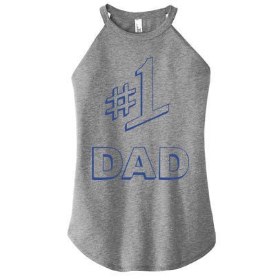 #1 Dad Number One Logo Women's Perfect Tri Rocker Tank