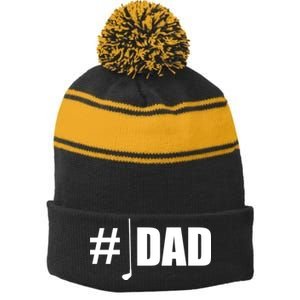 #1 Golf Dad Stripe Pom Pom Beanie