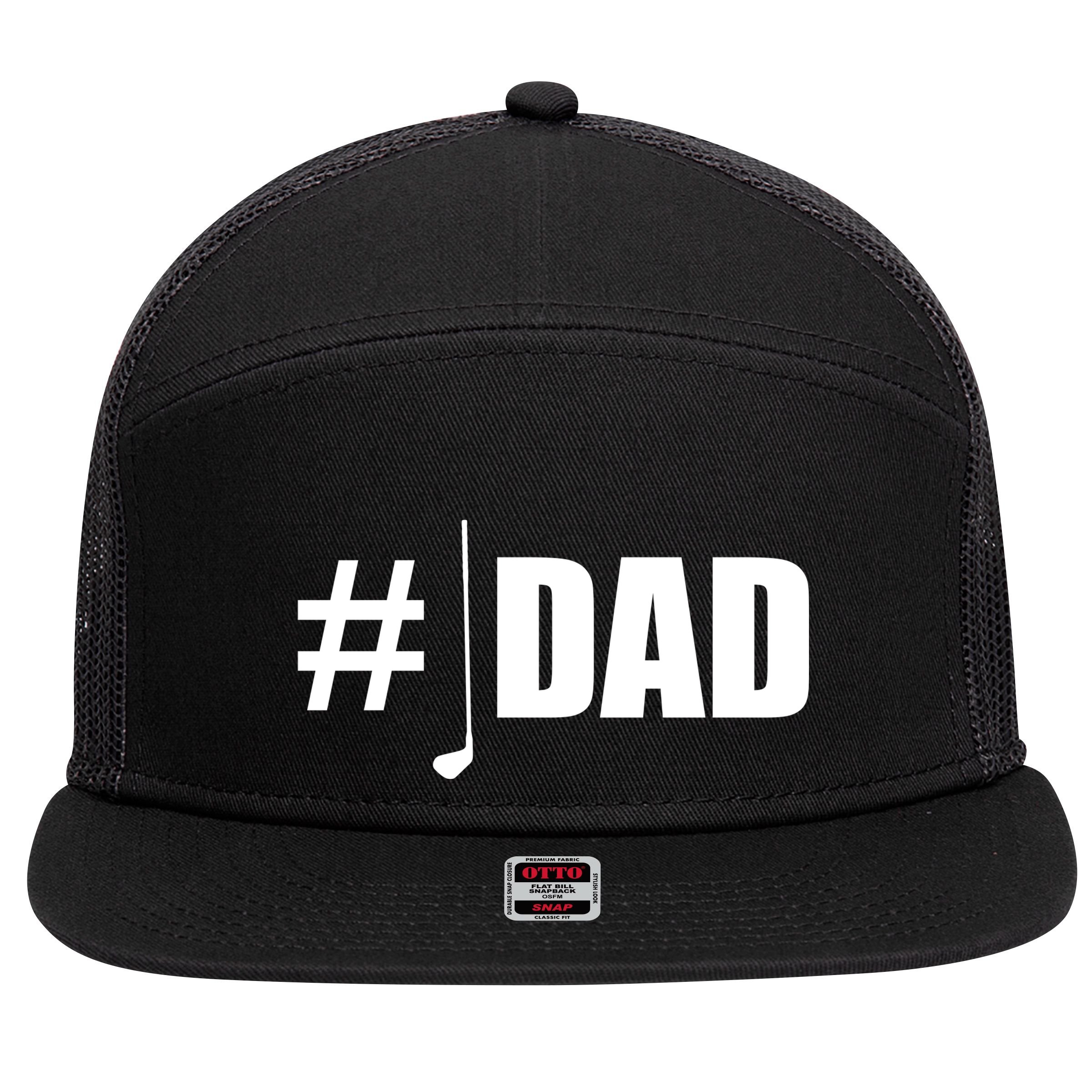 #1 Golf Dad 7 Panel Mesh Trucker Snapback Hat