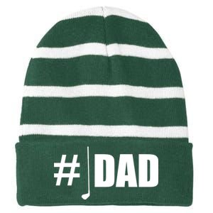 #1 Golf Dad Striped Beanie with Solid Band