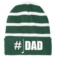 #1 Golf Dad Striped Beanie with Solid Band