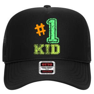 #1 Kid High Crown Mesh Back Trucker Hat