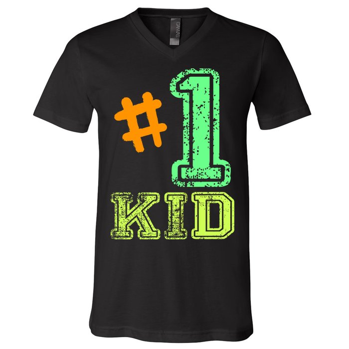 #1 Kid V-Neck T-Shirt