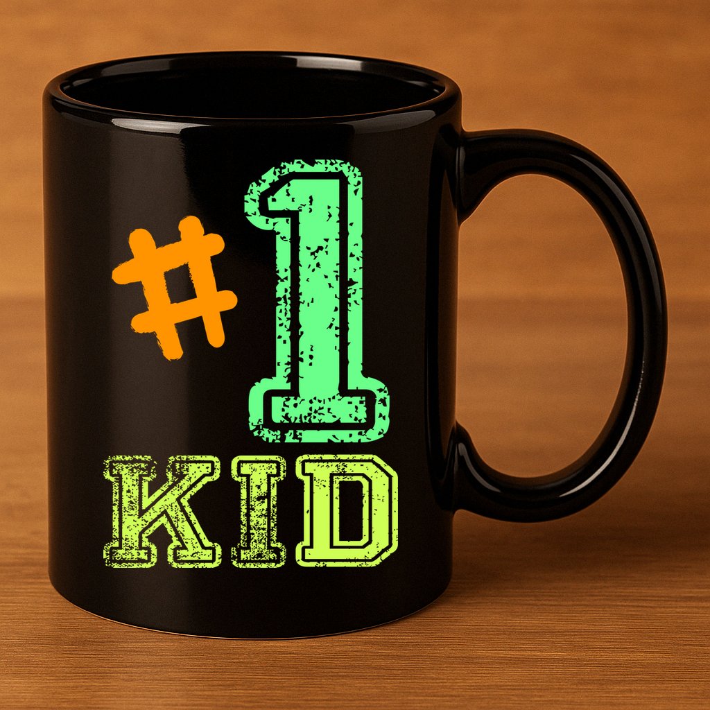 #1 Kid 11oz C Handle Ceramic Mug