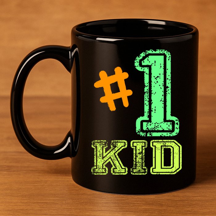 #1 Kid 11oz C Handle Ceramic Mug