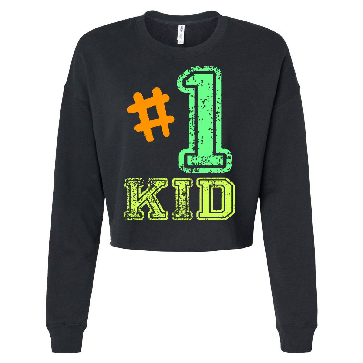 #1 Kid Cropped Pullover Crew