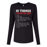 10 Things I Want In life Cars And More Cars Womens Cotton Relaxed Long Sleeve T-Shirt