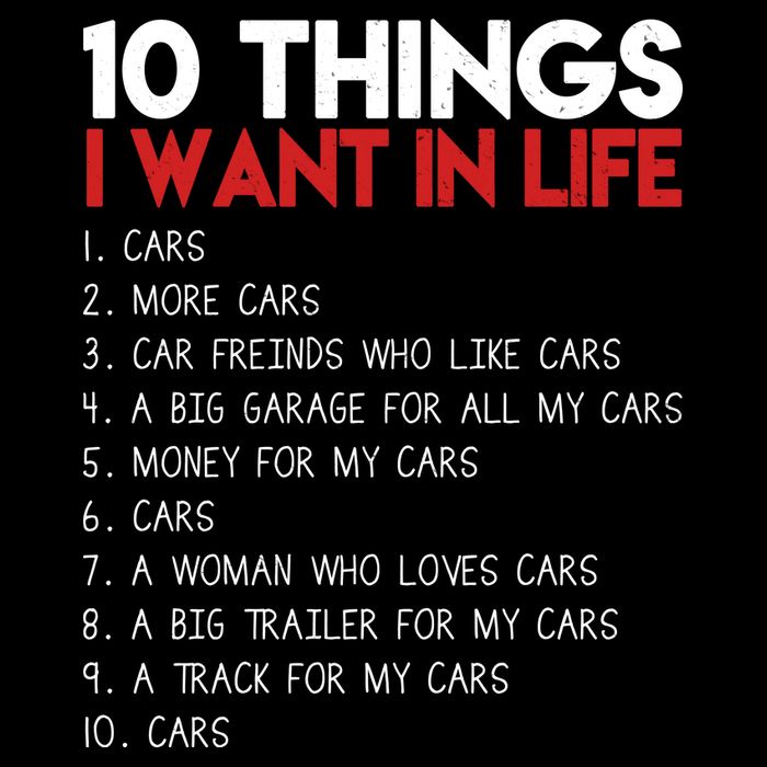 10 Things I Want In life Cars And More Cars Drawstring Bag