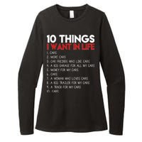 10 Things I Want In life Cars And More Cars Womens CVC Long Sleeve Shirt