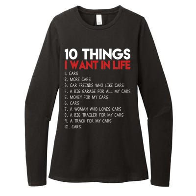 10 Things I Want In life Cars And More Cars Womens CVC Long Sleeve Shirt