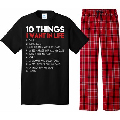 10 Things I Want In life Cars And More Cars Pajama Set