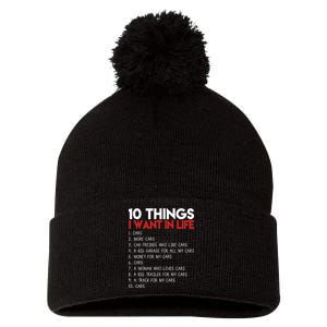 10 Things I Want In life Cars And More Cars Pom Pom 12in Knit Beanie