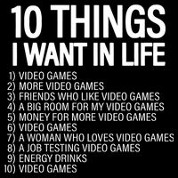 10 Things I Want In Life Funny Gamer Cropped Pullover Crew