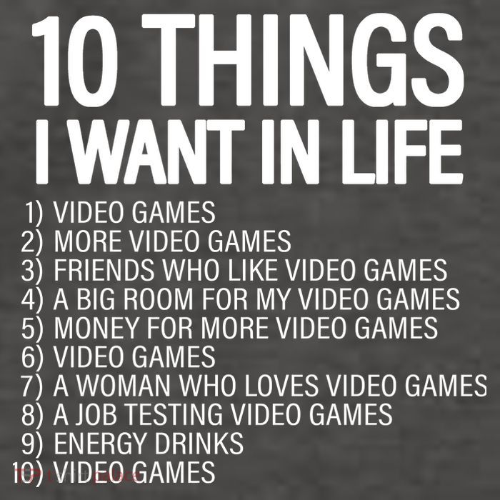 10 Things I Want In Life Funny Gamer Vector Backpack
