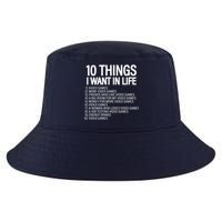 10 Things I Want In Life Funny Gamer Cool Comfort Performance Bucket Hat