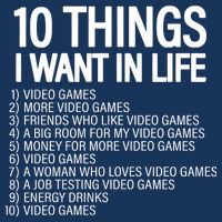 10 Things I Want In Life Funny Gamer 25L Jumbo Tote