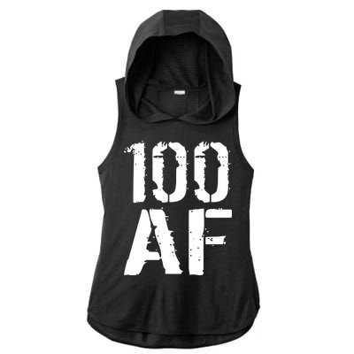 100 AF 100th Birthday Ladies PosiCharge Tri-Blend Wicking Draft Hoodie Tank