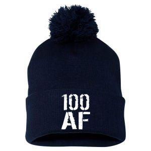 100 AF 100th Birthday Pom Pom 12in Knit Beanie