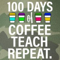 100 Days Of Coffee Teaching Repeat School Legacy Tie Dye Trucker Hat