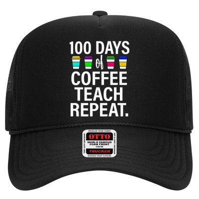 100 Days Of Coffee Teaching Repeat School Trucker Hat