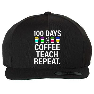 100 Days Of Coffee Teaching Repeat School Wool Snapback Cap