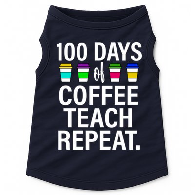 100 Days Of Coffee Teaching Repeat School Doggie Tank