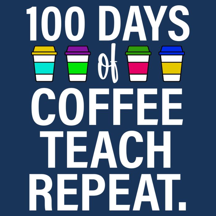 100 Days Of Coffee Teaching Repeat School 7-Panel Snapback Hat