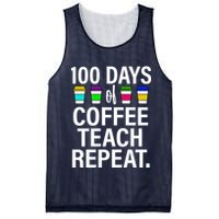 100 Days Of Coffee Teaching Repeat School Mesh Reversible Basketball Jersey Tank